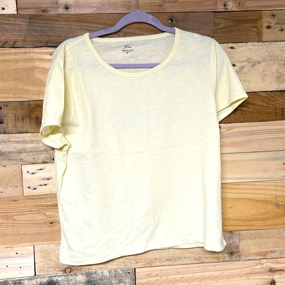 J. Crew size XL organic slub tee in pale yellow boxy fit - Picture 1 of 6